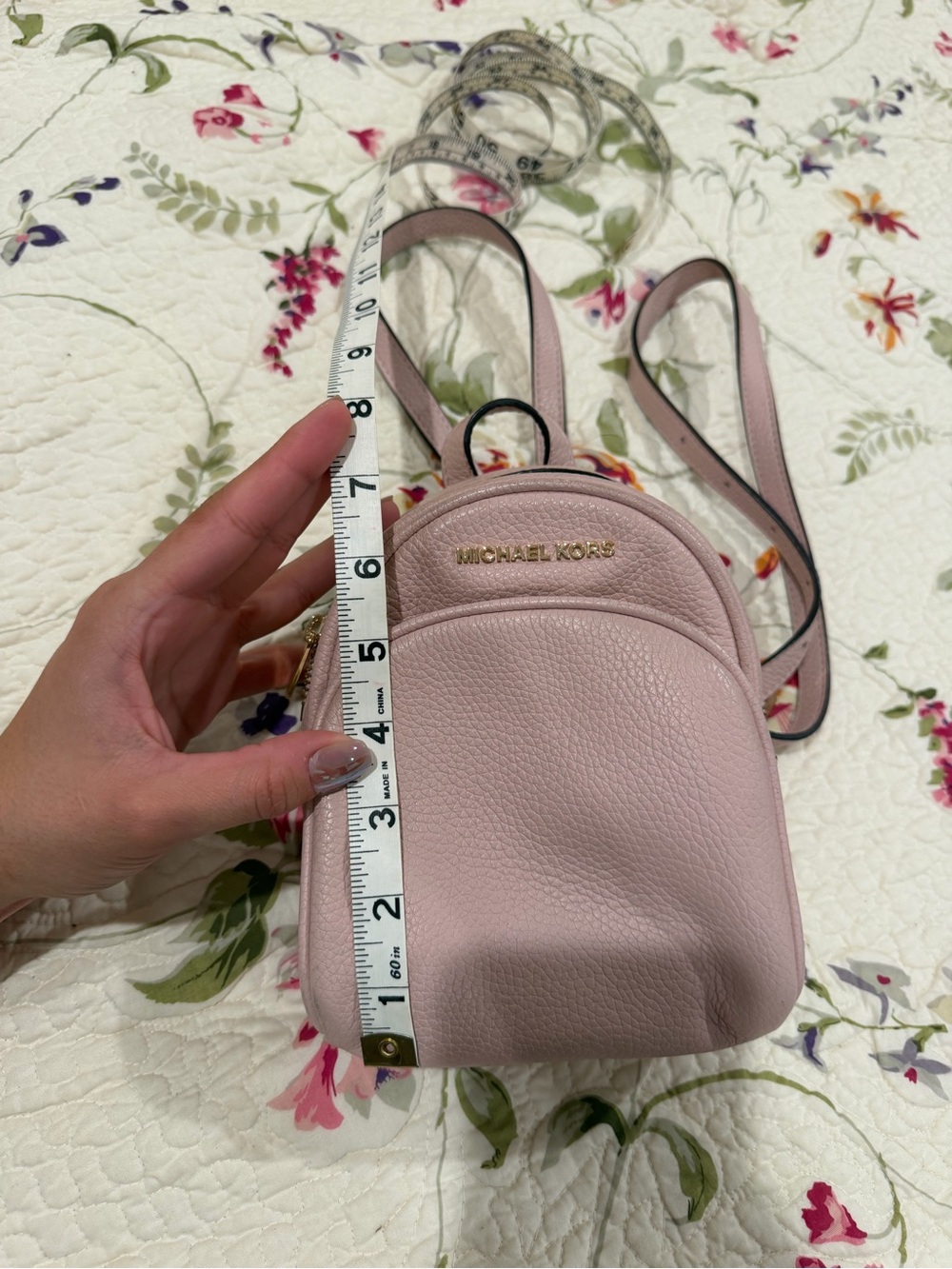 Michael Kors Powder Blush Mini Pebbled Leather Backpack - Picture 2 of 5